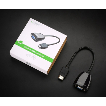 Przejściówka adapter przewód z HDMI męski do VGA żeński FHD czarny
