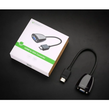 Przejściówka adapter przewód z HDMI męski do VGA żeński FHD czarny