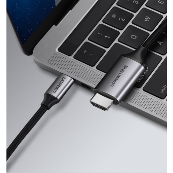 Kabel przewód przejściówka HDMI - USB-C 4K 60Hz 1.5m czarno-szary