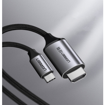 Kabel przewód przejściówka HDMI - USB-C 4K 60Hz 1.5m czarno-szary