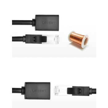 Przedłużacz do kabla skrętki FTP Ethernet RJ45 Cat 6 1000 Mbps 2m czarny