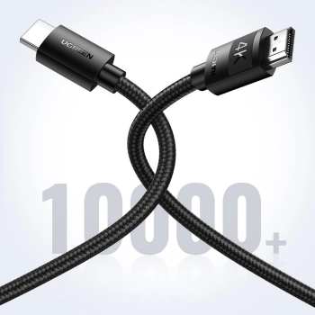 Kabel przewód wytrzymały w oplocie HDMI 2.0 4K 2m czarny