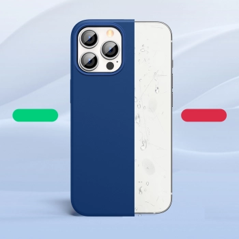 Gumowe elastyczne silikonowe etui pokrowiec iPhone 13 Pro Max niebieski