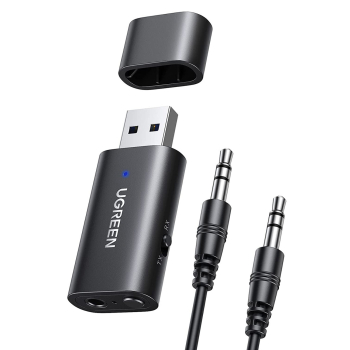 Transmiter bezprzewodowy nadajnik + odbiornik Bluetooth 5.1 adapter audio 3.5mm mini jack czarny