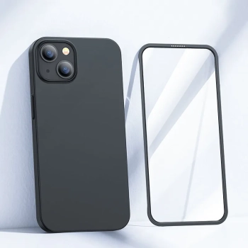 Etui pokrowiec do iPhone 13 obudowa na tył i przód + szkło hartowane czarny