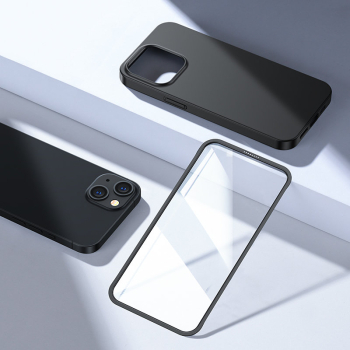 Etui pokrowiec do iPhone 13 obudowa na tył i przód + szkło hartowane czarny