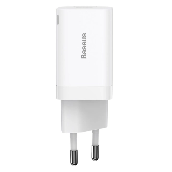 Szybka ładowarka sieciowa USB USB-C 30W PD QC Super Si Pro biały