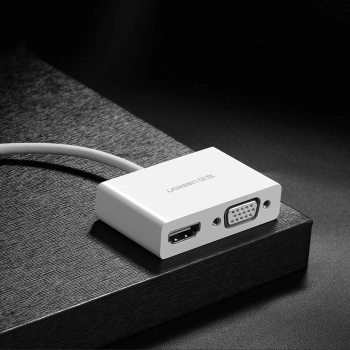 Przejściówka adapter konwerter video USB-C - HDMI VGA biały