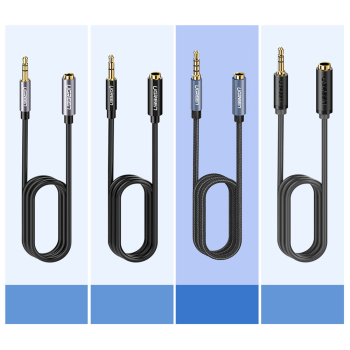 Przedłużacz kabel adapter audio AUX mini jack 3.5mm 1.5m niebieski