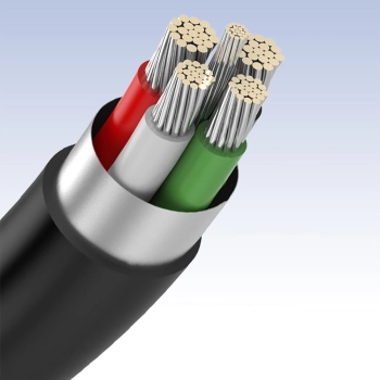 Przewód kabel 5-pinowy pozłacany USB - mini USB 0.25m czarny