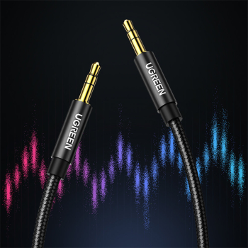 Kabel przewód audio 2x mini jack 3.5mm 2m czarny