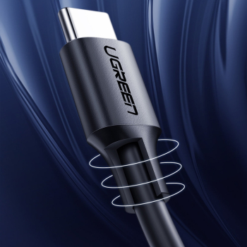 Kabel przewód USB Typ C do ładowania i transferu danych 3A 1m czarny