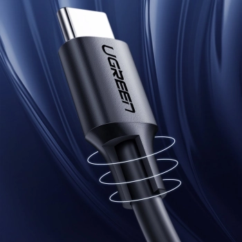 Kabel przewód USB Typ C do ładowania i transferu danych 3A 1m czarny