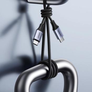 Kabel przewód w oplocie USB-C Power Delivery 240W 5A 2m szary