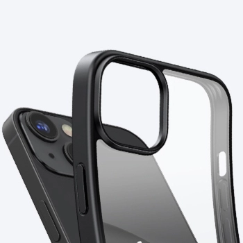 Sztywne etui z żelową ramką i wbudowaną podstawką do iPhone 14 czarny