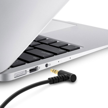 Kątowy kabel przewód audio AUX mini jack 3.5mm 1m czarny