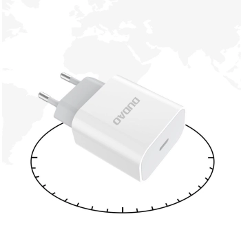 Szybka ładowarka sieciowa EU USB-C PD + przewód Lightning do iPhone 1m biały
