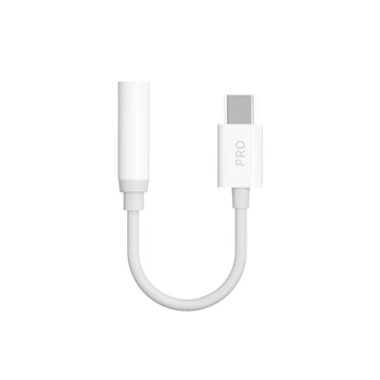 Adapter audio przejściówka do słuchawek z USB-C na mini jack 3,5 mm biały