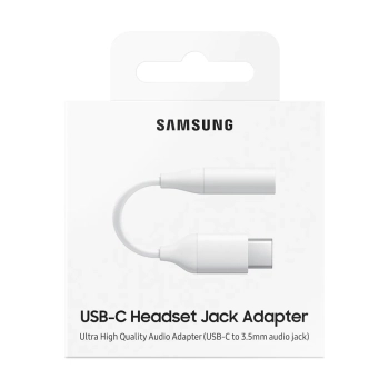 Adapter przejściówka słuchawek 3,5 mm mini jack żeński - USB-C męski biały