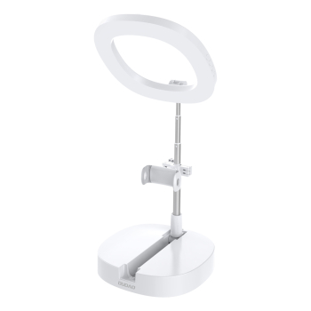 Zestaw statyw + lampa LED Ring Flash do nagrywania filmów YouTube TikTok biały
