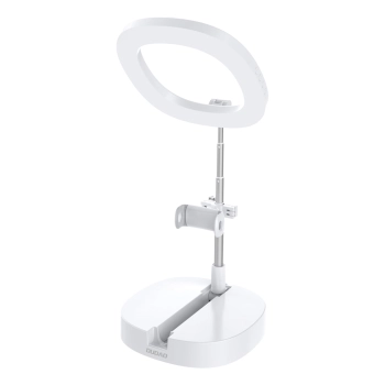 Zestaw statyw + lampa LED Ring Flash do nagrywania filmów YouTube TikTok biały