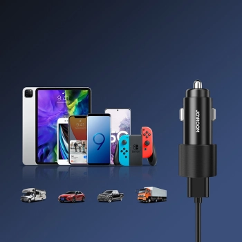 Samochodowa ładowarka 2x USB z podświetleniem 24W czarny