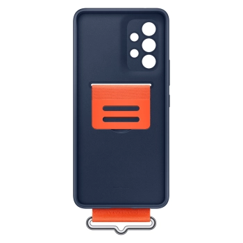 Etui pokrowiec z paskiem do Galaxy A53 5G Strap Silicone Cover granatowy