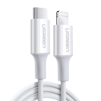 Kabel przewód do iPhone MFi USB-C - Lightning 20W 3A 1m biały