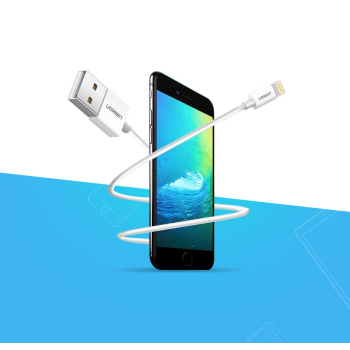 Kabel przewód do iPhone USB - Lightning MFI 1m 2.4A biały