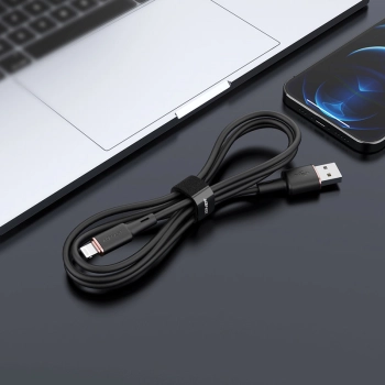 Kabel przewód do iPhone MFI USB - Lightning 2.4A 1.2m czarny