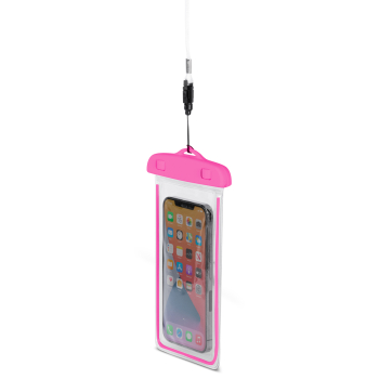 Etui wodoszczelne na telefon PVC ze smyczą Outdoor - różowe
