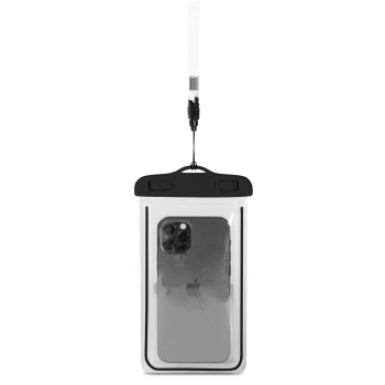 Etui wodoszczelne na telefon PVC ze smyczą Outdoor - czarne