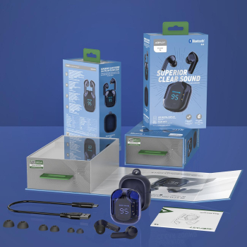 Dokanałowe słuchawki bezprzewodowe TWS Bluetooth niebieski