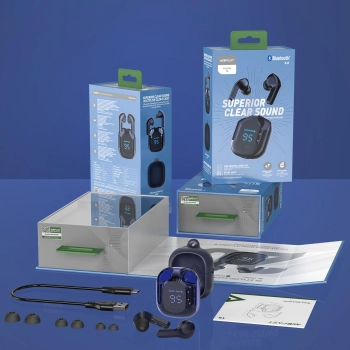Dokanałowe słuchawki bezprzewodowe TWS Bluetooth niebieski