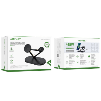 3w1 Ładowarka bezprzewodowa Qi 15W i stojak do iPhone Apple Watch i AirPods czarny