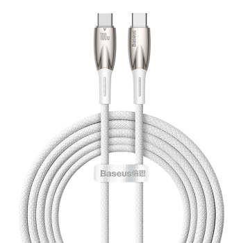 Kabel przewód do szybkiego ładowania Glimmer Series USB-C 480Mb/s PD 100W 2m biały