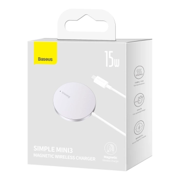 Mała ładowarka indukcyjna do telefonu MagSafe Simple Mini3 15W srebrny