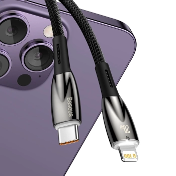Kabel przewód do szybkiego ładowania iPhone USB-C - Lightning 480Mb/s PD 20W 1m czarny