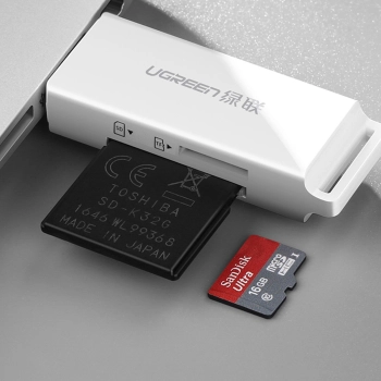 Czytnik kart pamięci TF SD pod USB 3.0 biały