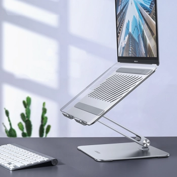 Stojak składana podstawka pod laptopa tablet do pracy na stojąco srebrny