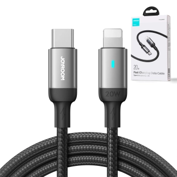 Kabel przewód do iPhone USB-C - Lightning A10 Series 20W 1.2m czarny