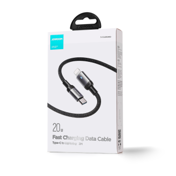 Kabel przewód do iPhone USB-C - Lightning A10 Series 20W 1.2m czarny