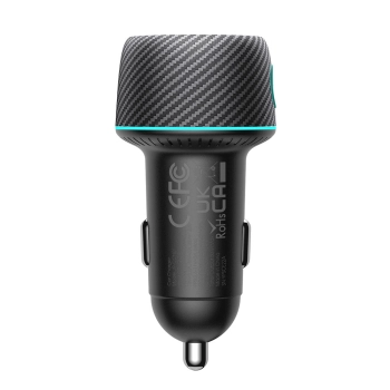 Ładowarka samochodowa 60W PD USB-C USB-A czarna