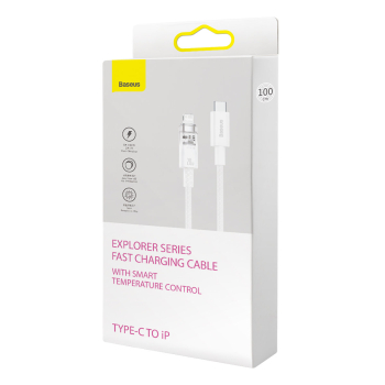 Kabel przewód w oplocie do iPhone Explorer Series USB-C - Lightning 20W 1m biały