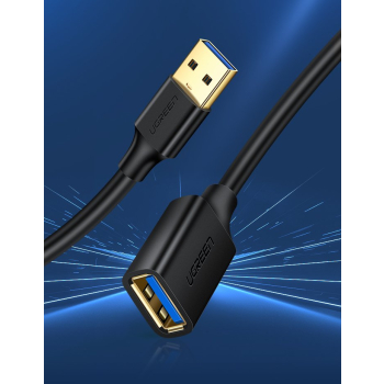 Przedłużacz kabla przewodu USB 3.0 1m czarny