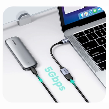 Przejściówka adapter z kabla przewodu USB na USB-C OTG 15cm czarny
