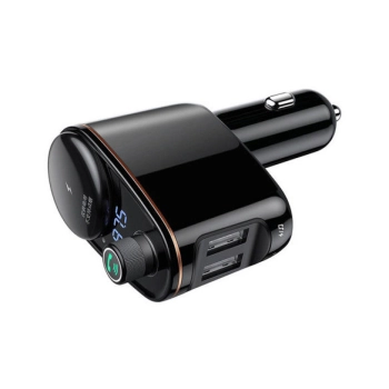 2w1 Transmiter samochodowy FM Bluetooth i ładowarka na 2x USB czarny