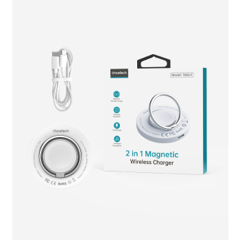 Ładowarka indukcyjna do iPhone MagSafe z uchwytem 15W biała