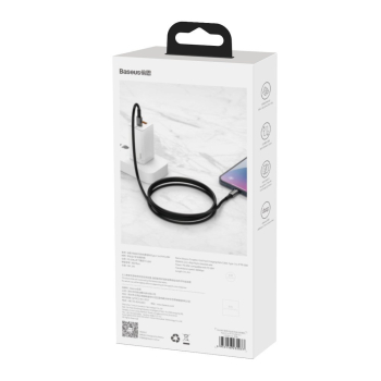 Kabel przewód USB-C szybkie ładowanie Power Delivery PD QC 100W 5A 1m czarny