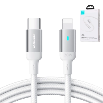 Wytrzymały kabel do iPhone A10 Series w oplocie USB-C - Lightning 20W 2m biały